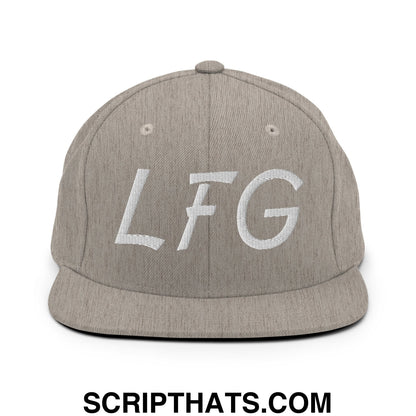 LFG Embroidered Flat Bill Brim Snapback Hat Heather Grey