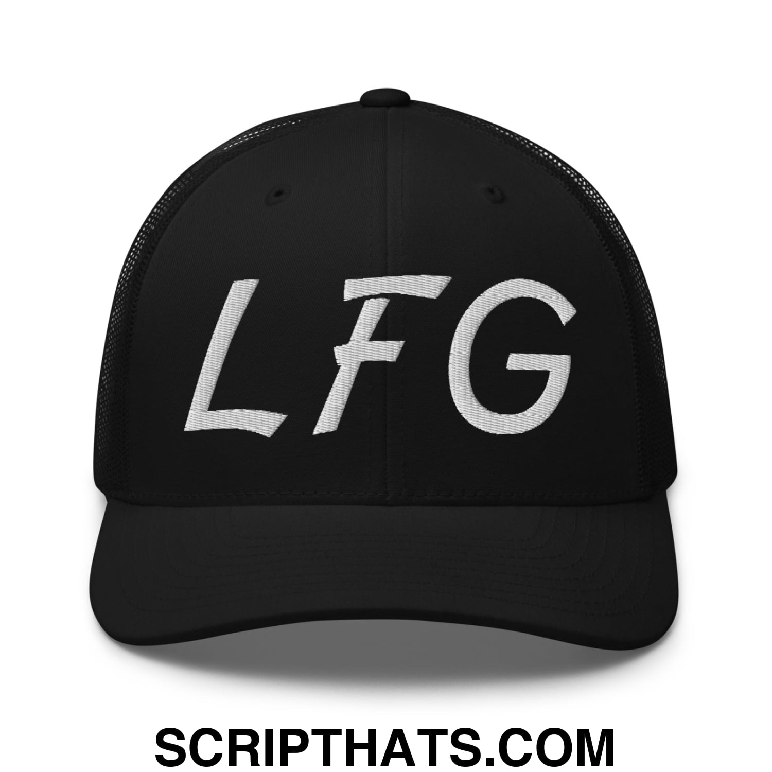 LFG Embroidered Mesh Trucker Hat Black