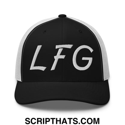 LFG Embroidered Mesh Trucker Hat Black White