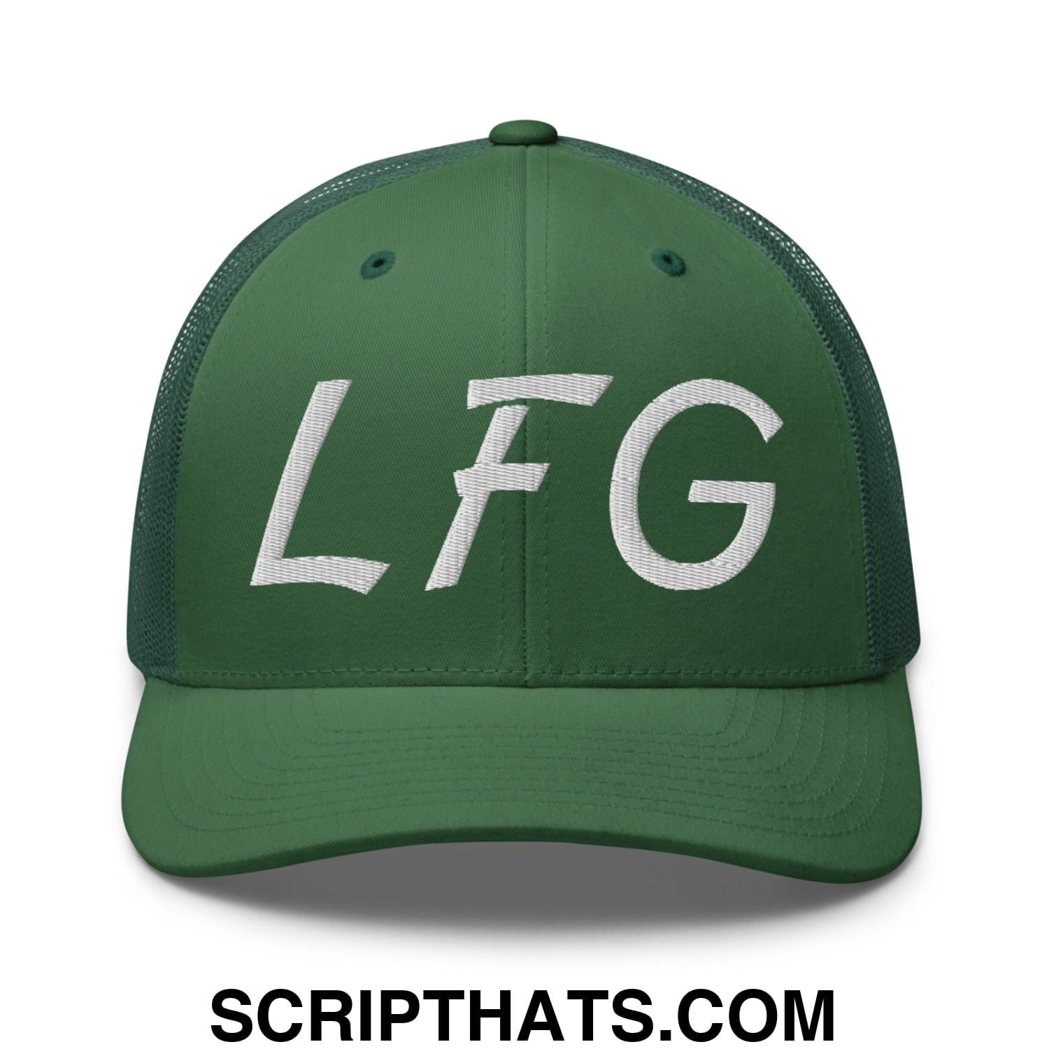 LFG Embroidered Mesh Trucker Hat Evergreen