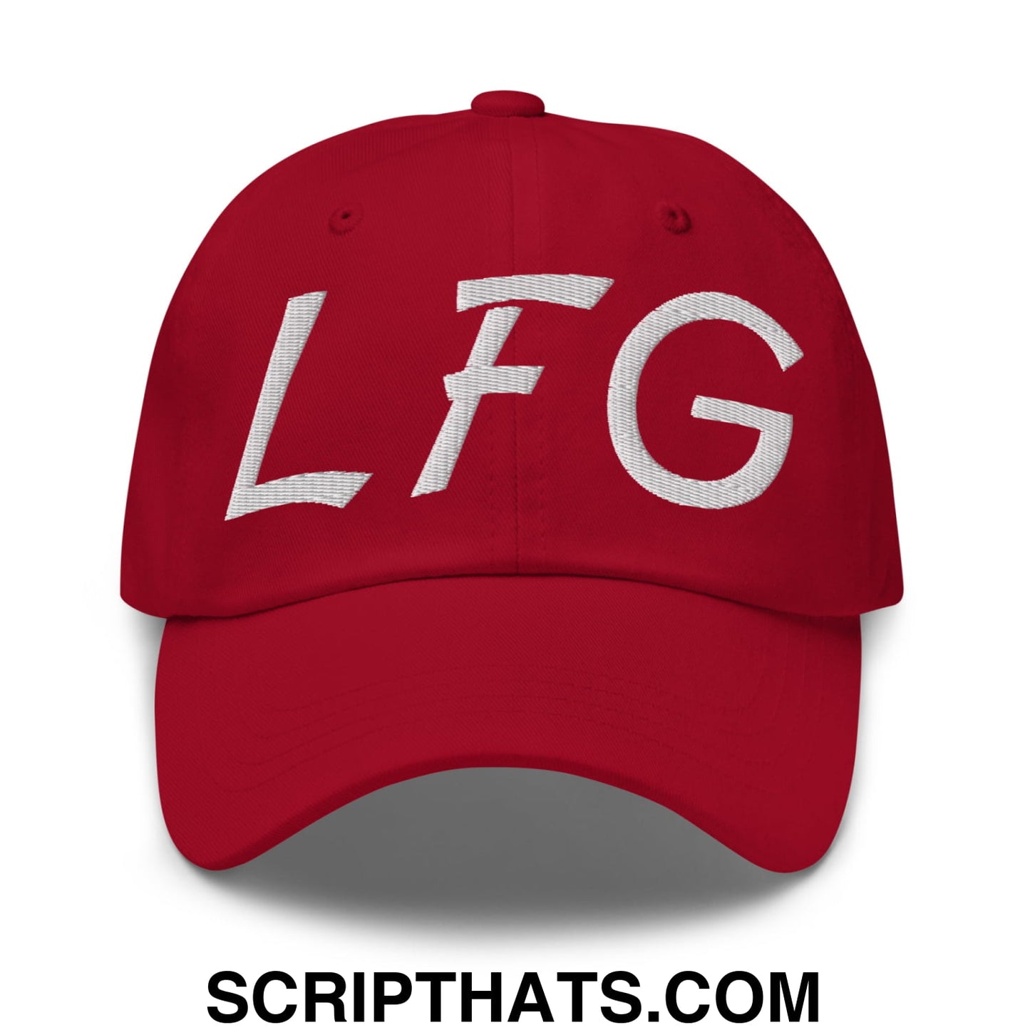 LFG Embroidered Unstructured Dad Hat Cranberry