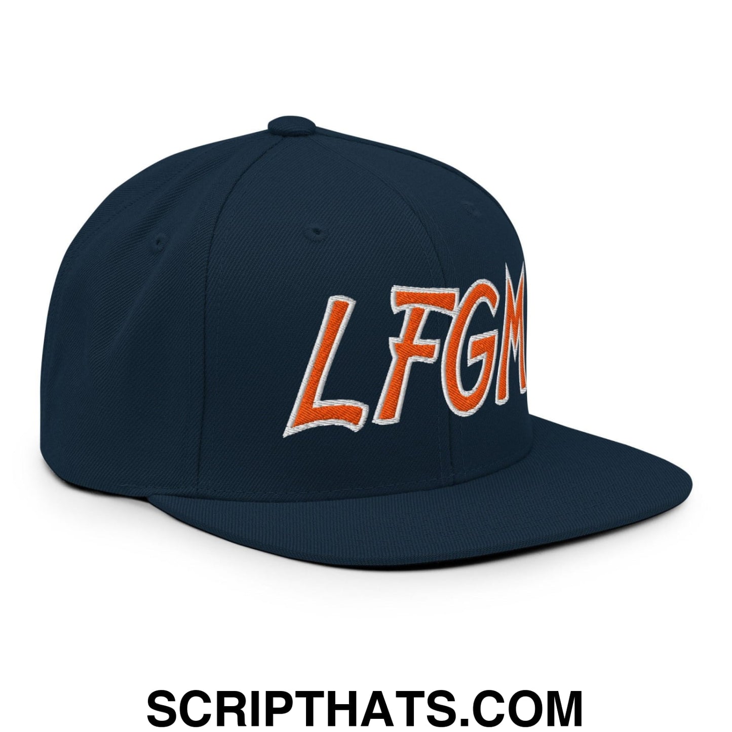 LFGM New York Baseball Flat Bill Brim Snapback Hat Dark Navy