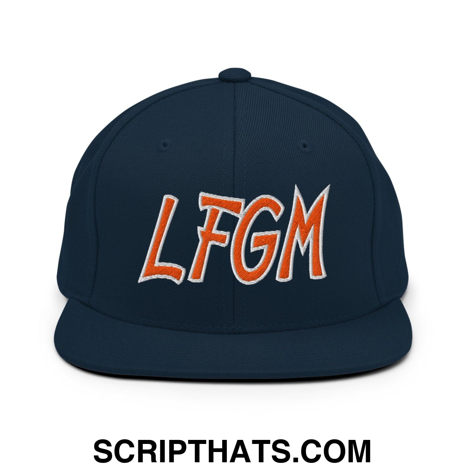 LFGM New York Baseball Flat Bill Brim Snapback Hat Dark Navy