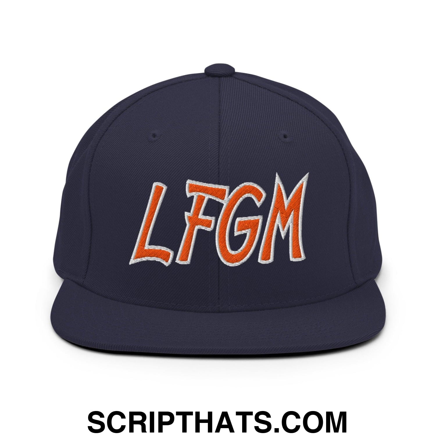 LFGM New York Baseball Flat Bill Brim Snapback Hat Navy