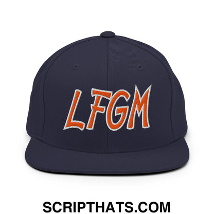 LFGM New York Baseball Flat Bill Brim Snapback Hat Navy