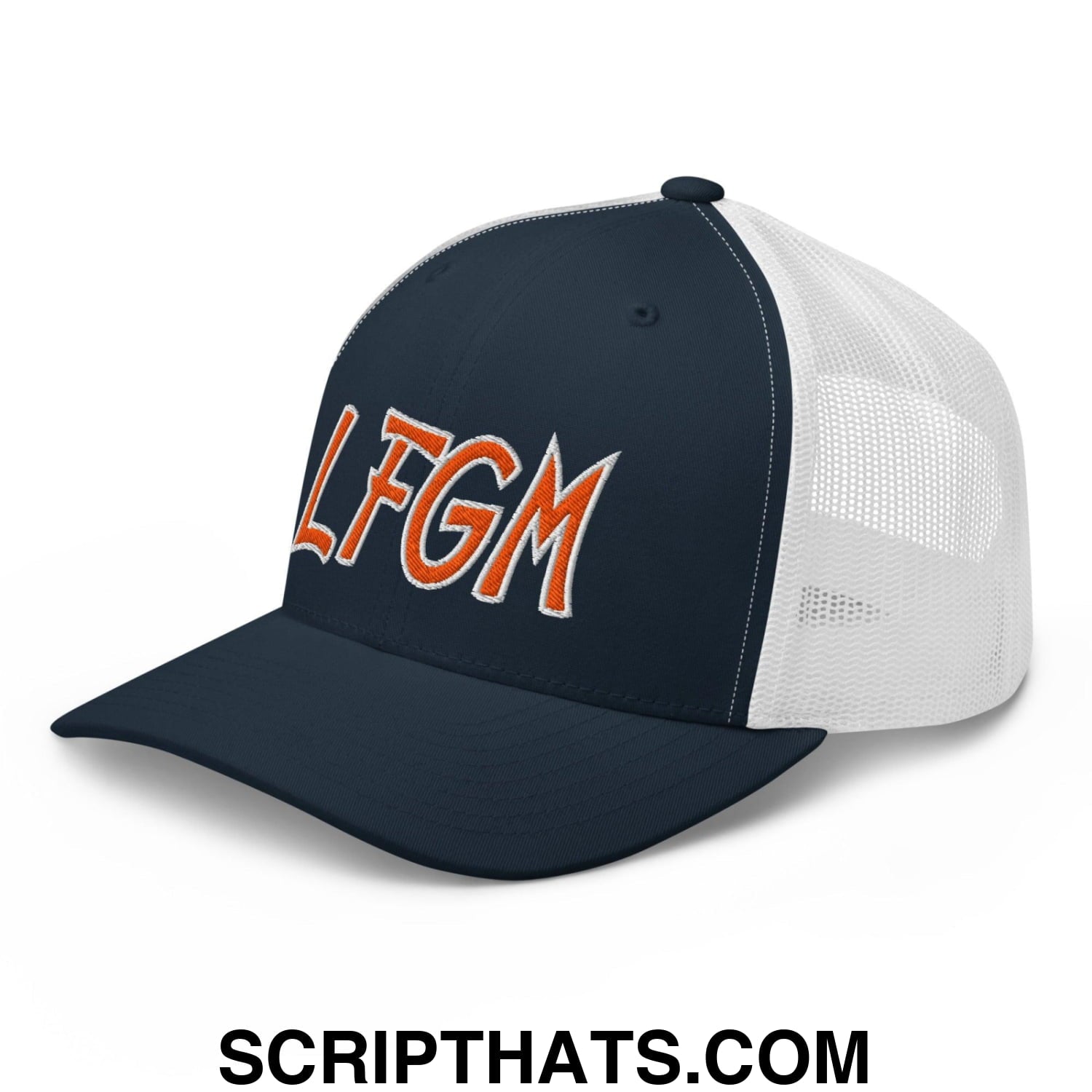 LFGM New York Baseball Mesh Trucker Hat Navy White
