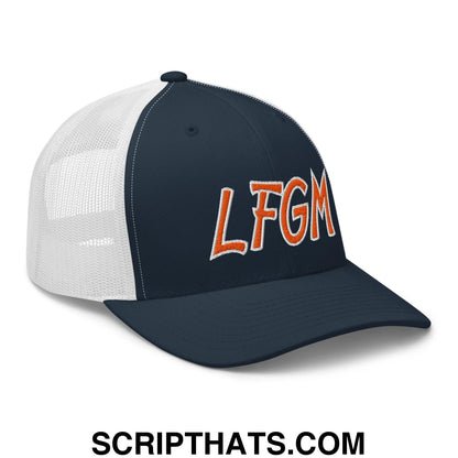 LFGM New York Baseball Mesh Trucker Hat Navy White
