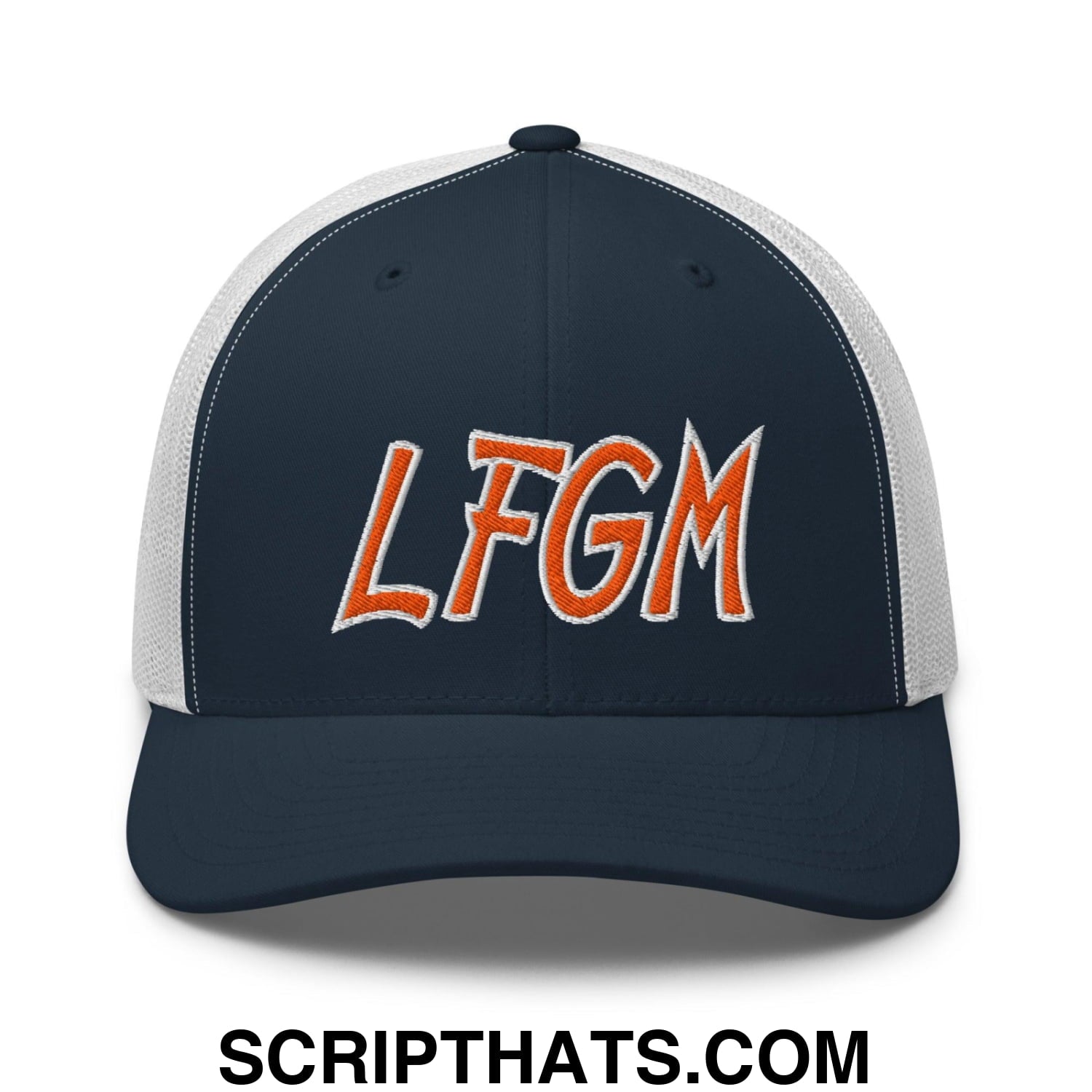 LFGM New York Baseball Mesh Trucker Hat Navy White