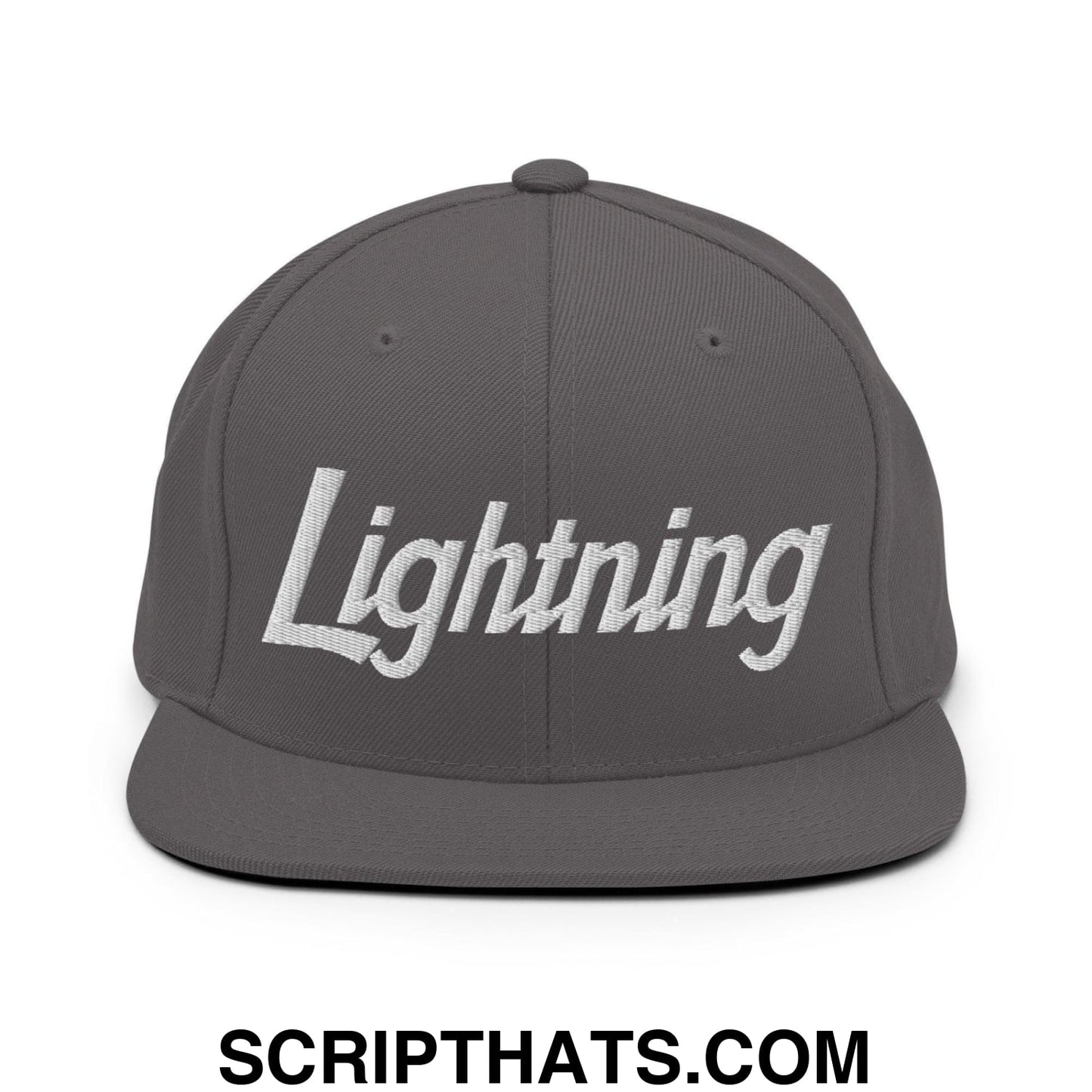 Lightning School Mascot Script Snapback Hat Dark Grey