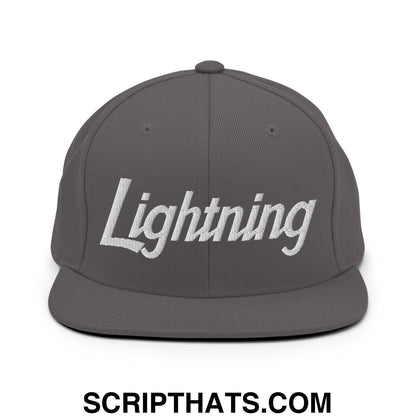 Lightning School Mascot Script Snapback Hat Dark Grey