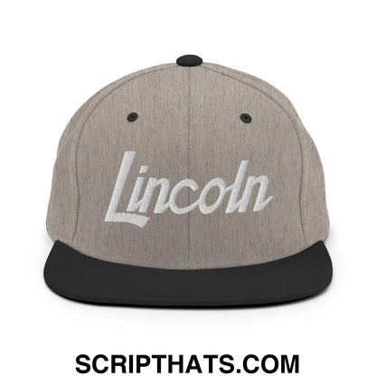 Lincoln Script Snapback Hat Heather Black