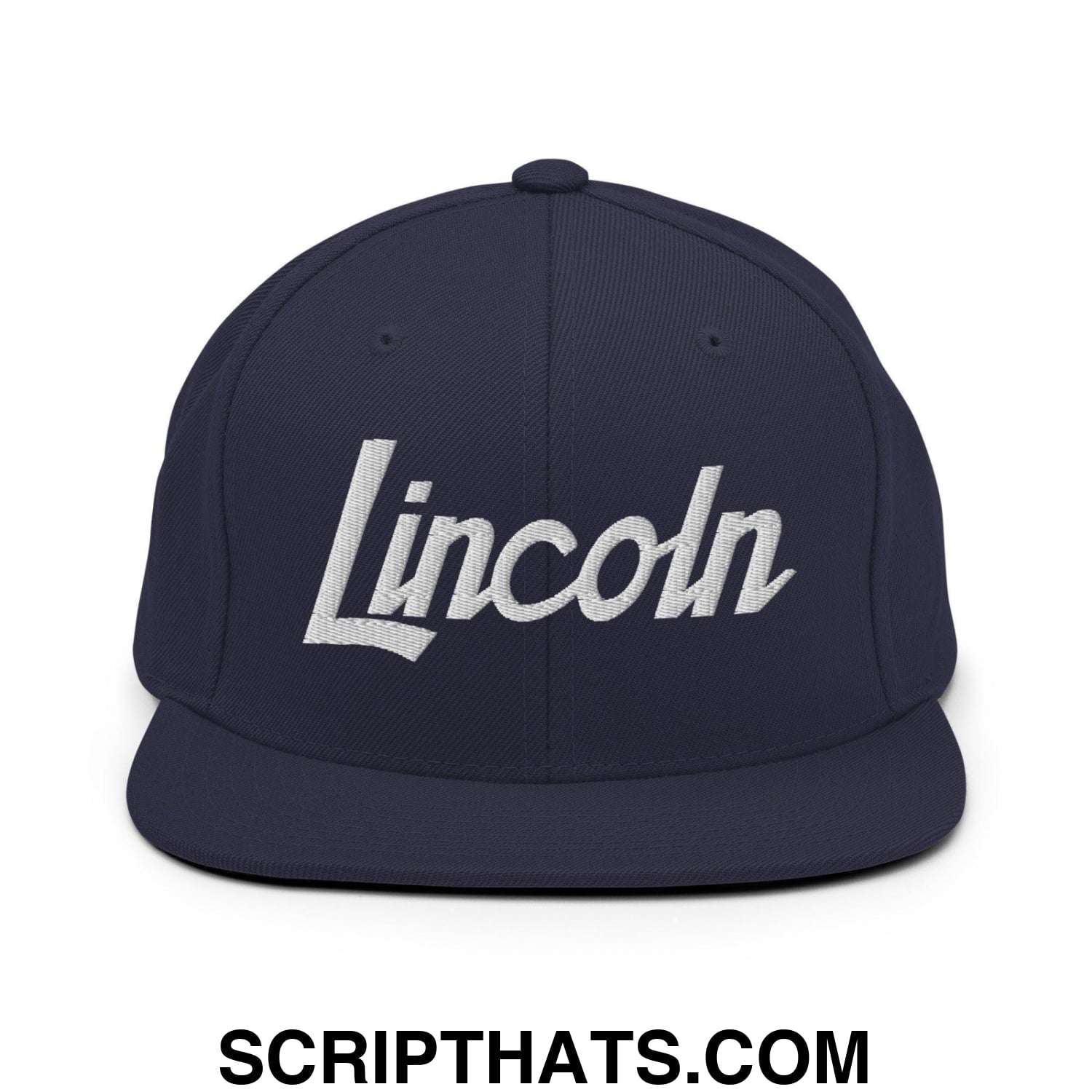 Lincoln Script Snapback Hat Navy