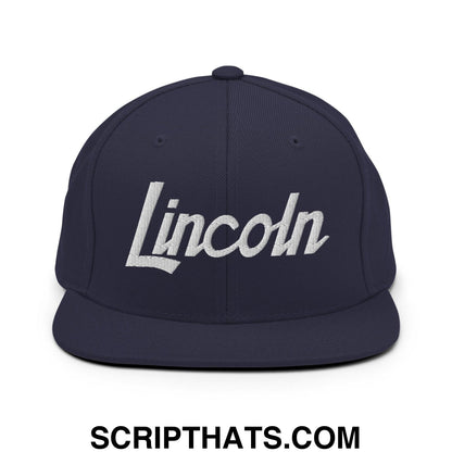 Lincoln Script Snapback Hat Navy
