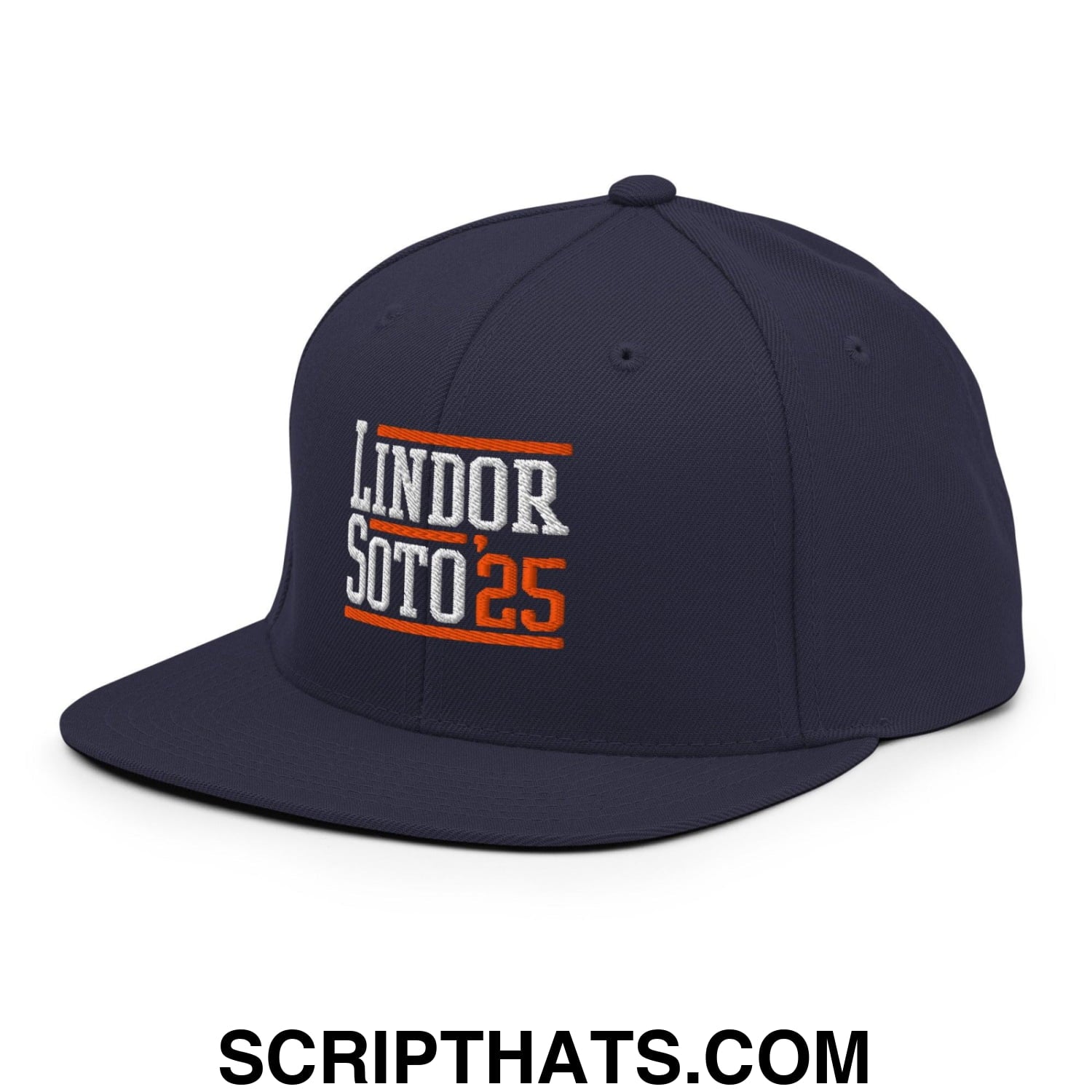 Lindor Soto '25 2025 Embroidered Flat Bill Brim Snapback Hat Navy