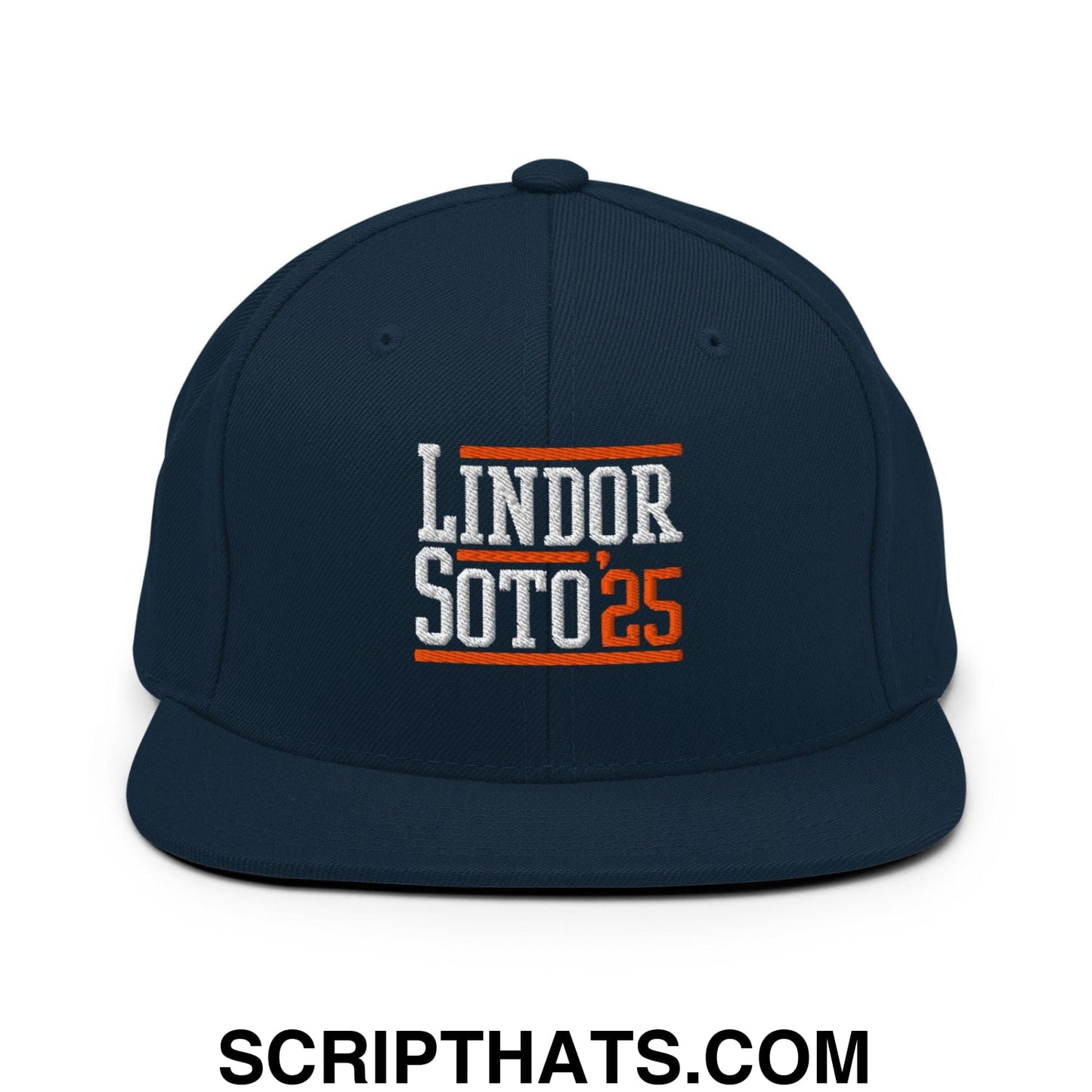 Lindor Soto '25 2025 Embroidered Flat Bill Brim Snapback Hat Dark Navy