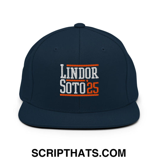 Lindor Soto '25 2025 Embroidered Flat Bill Brim Snapback Hat Dark Navy