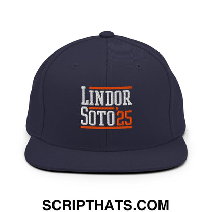 Lindor Soto '25 2025 Embroidered Flat Bill Brim Snapback Hat Navy