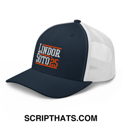 Lindor Soto '25 2025 Embroidered Mesh Trucker Hat Navy White