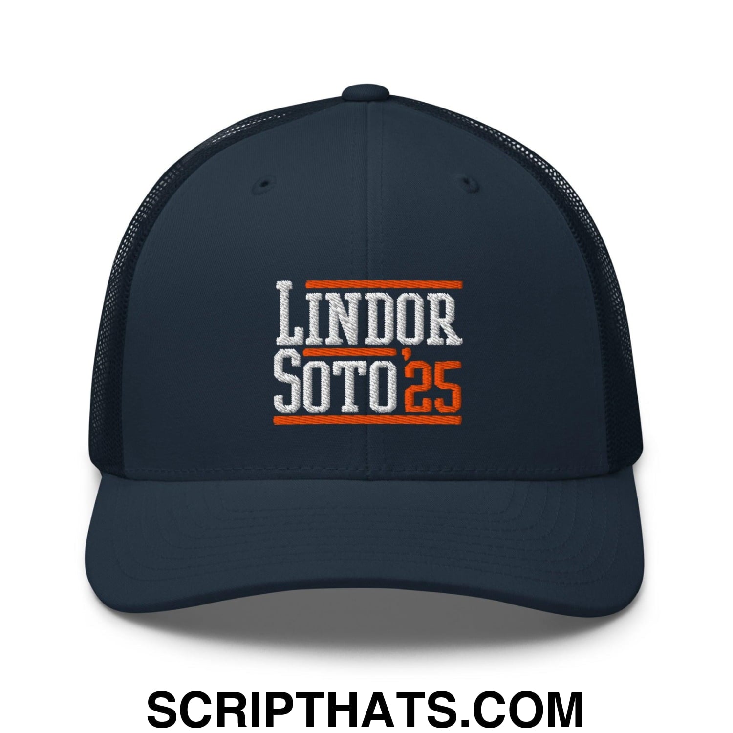 Lindor Soto '25 2025 Embroidered Mesh Trucker Hat Navy