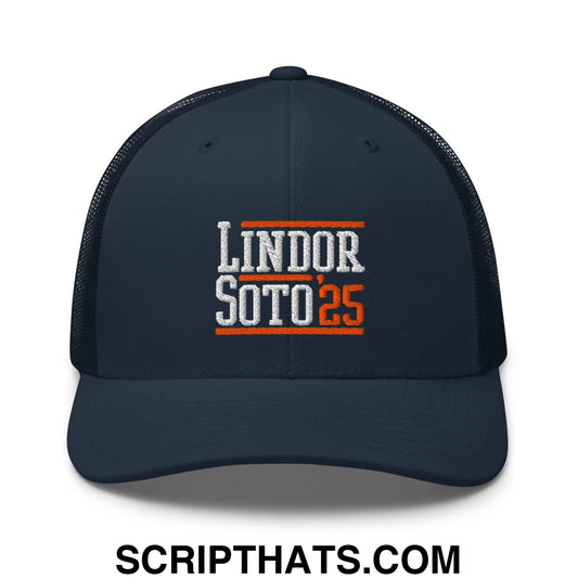 Lindor Soto '25 2025 Embroidered Mesh Trucker Hat Navy