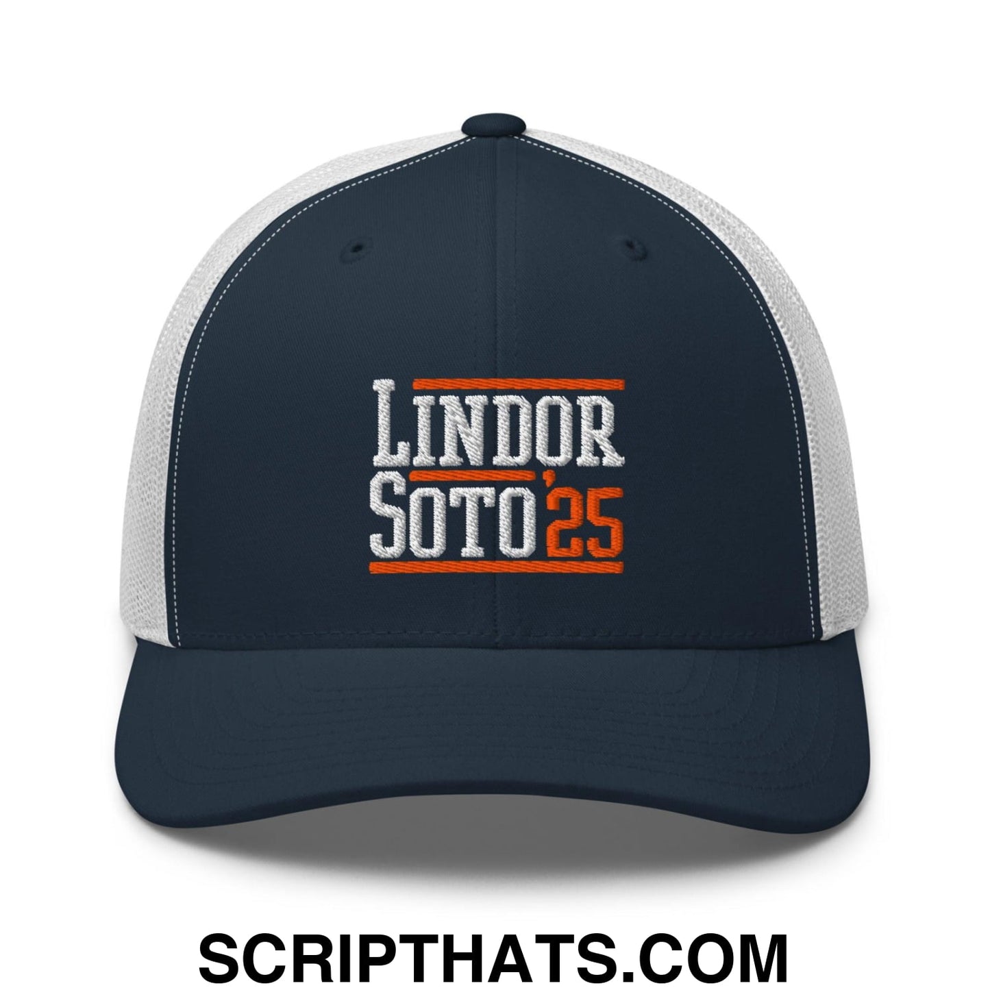 Lindor Soto '25 2025 Embroidered Mesh Trucker Hat Navy White