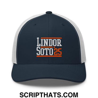 Lindor Soto '25 2025 Embroidered Mesh Trucker Hat Navy White