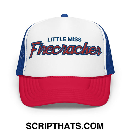 Little Miss Firecracker 4th of July Funny Foam Trucker Hat Red White Blue