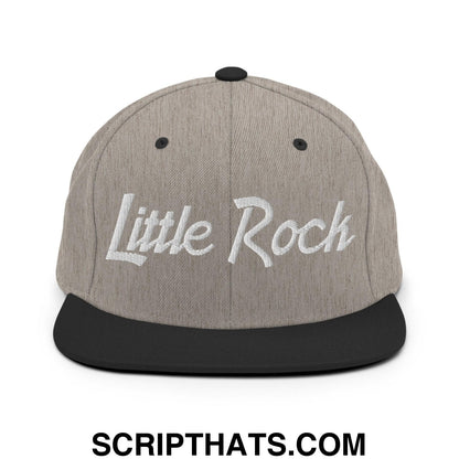 Little Rock Script Snapback Hat Heather Black