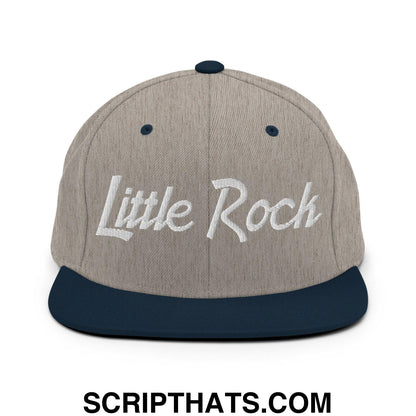 Little Rock Script Snapback Hat Heather Grey Navy