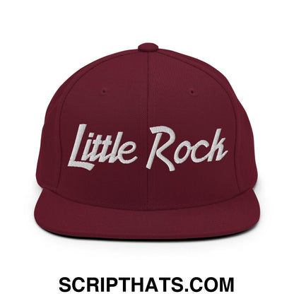 Little Rock Script Snapback Hat Maroon