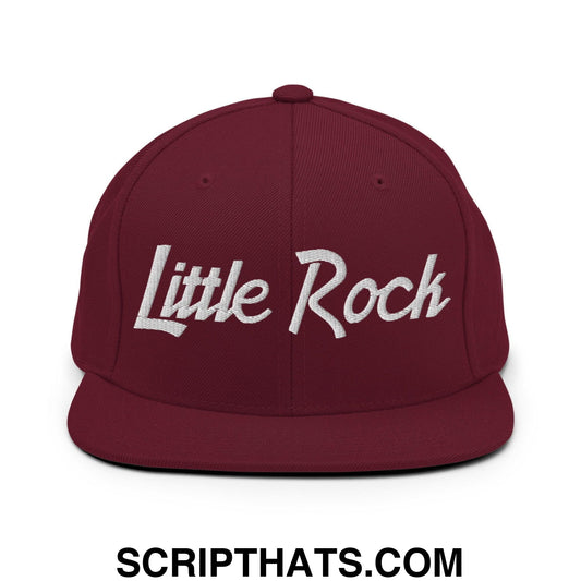 Little Rock Script Snapback Hat Maroon