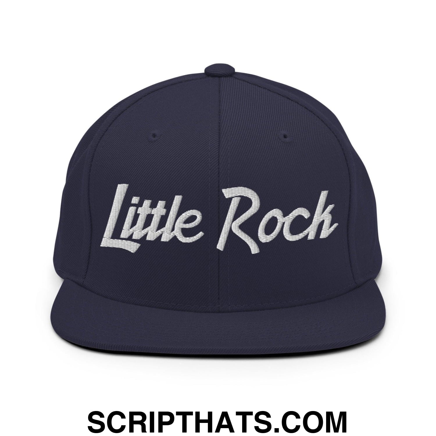 Little Rock Script Snapback Hat Navy