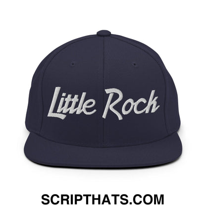 Little Rock Script Snapback Hat Navy