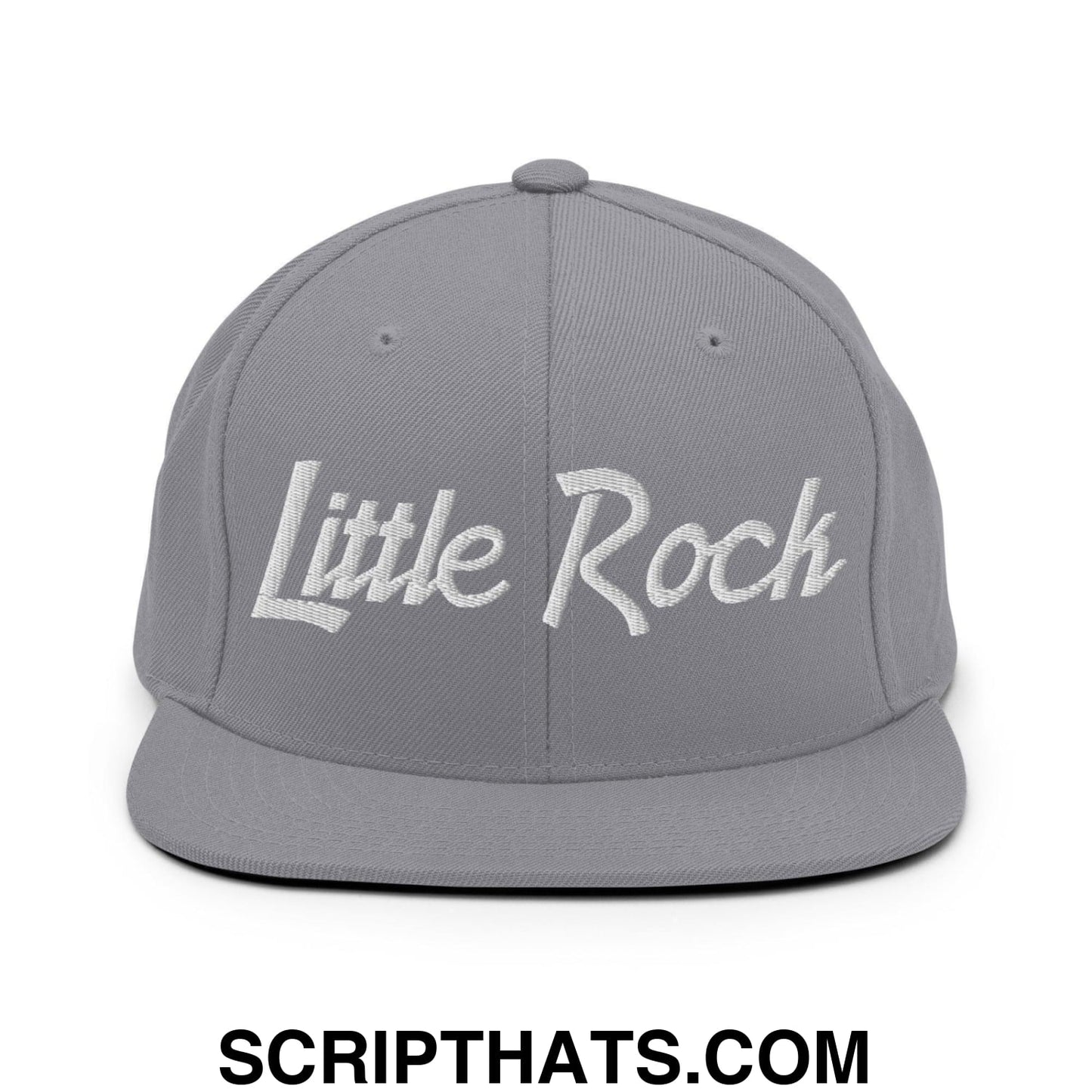 Little Rock Script Snapback Hat Silver