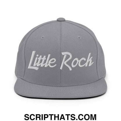 Little Rock Script Snapback Hat Silver