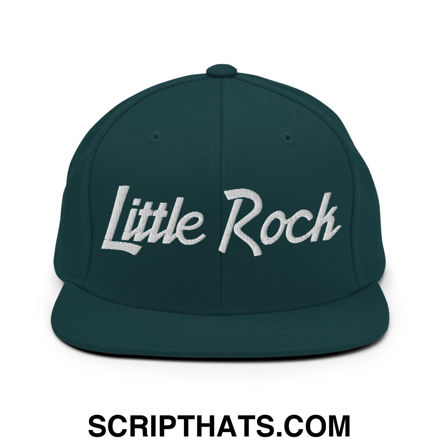 Little Rock Script Snapback Hat Spruce