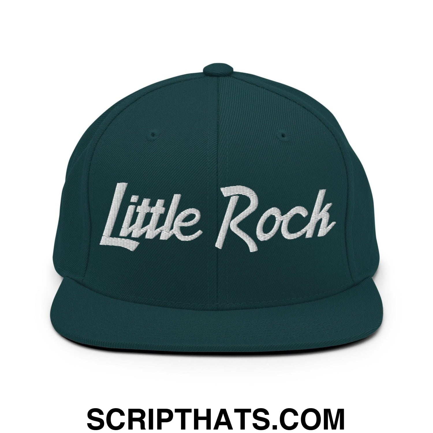 Little Rock Script Snapback Hat Spruce