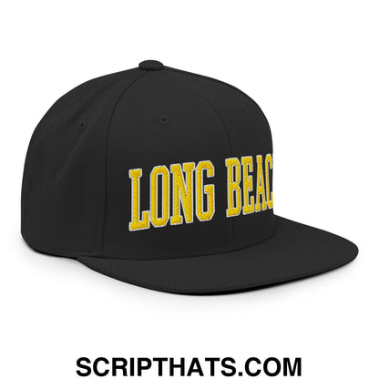 Long Beach Block Snapback Hat Black