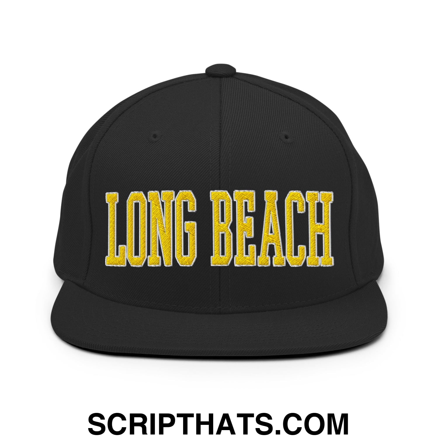 Long Beach Block Snapback Hat Black
