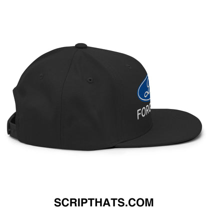 Lord Forgive Me Embroidered Flat Bill Brim Snapback Hat Black