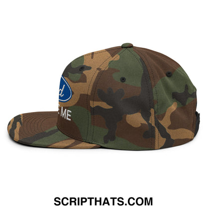Lord Forgive Me Embroidered Flat Bill Brim Snapback Hat Green Camo