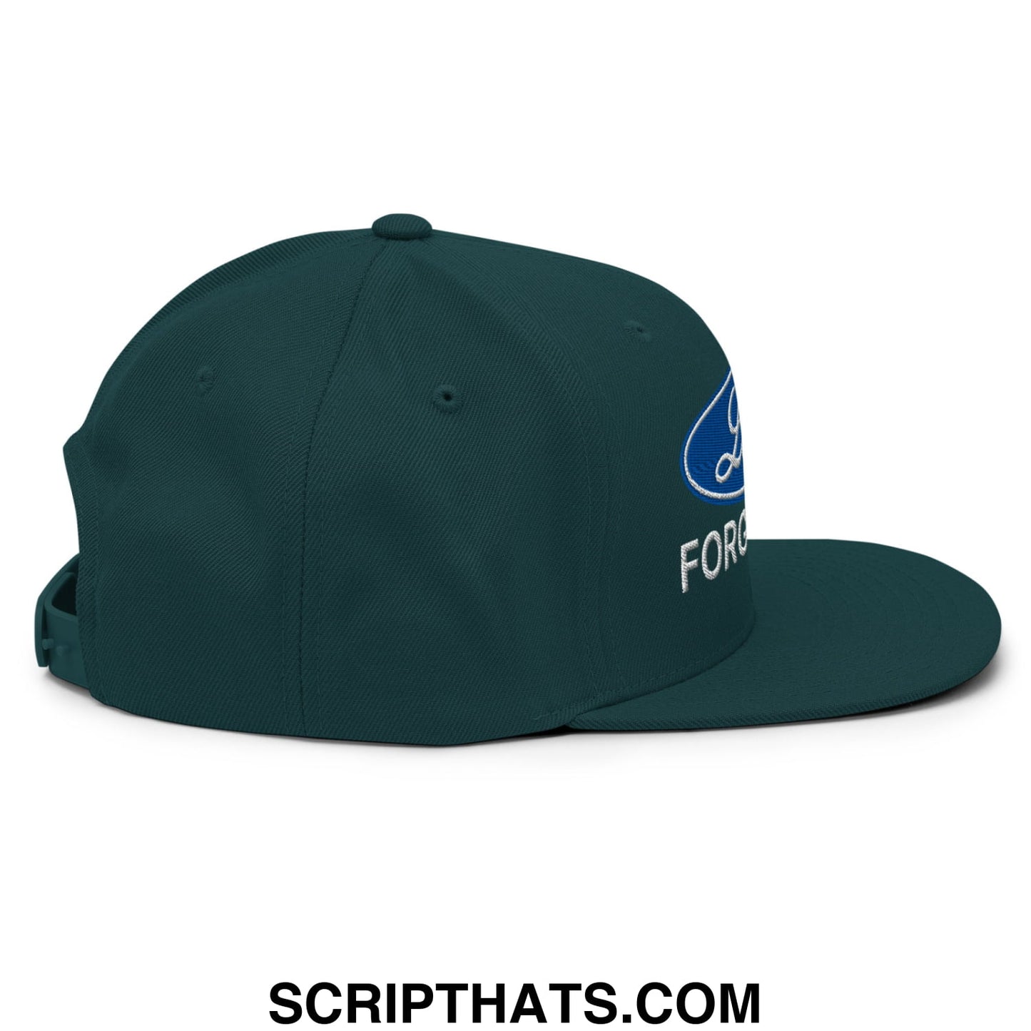 Lord Forgive Me Embroidered Flat Bill Brim Snapback Hat Spruce