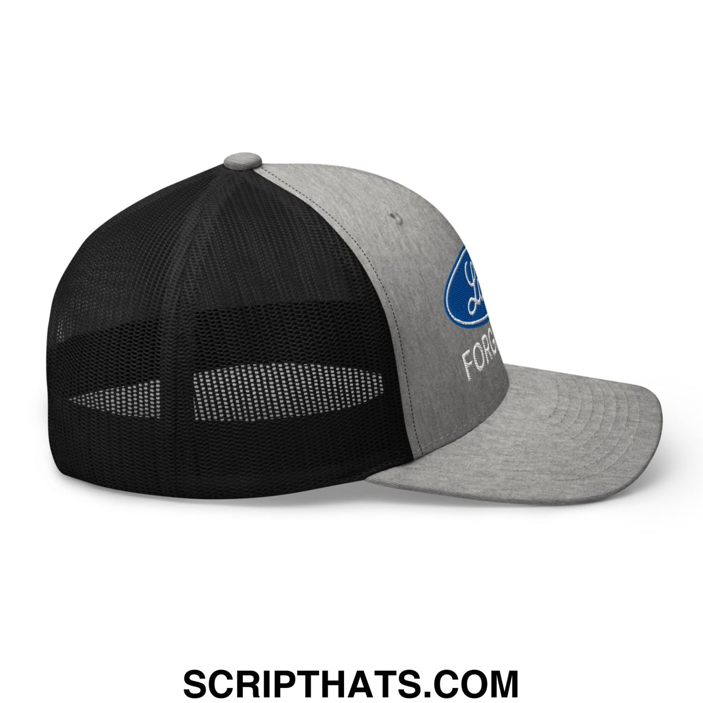 Lord Forgive Me Embroidered Mesh Trucker Hat Heather Black