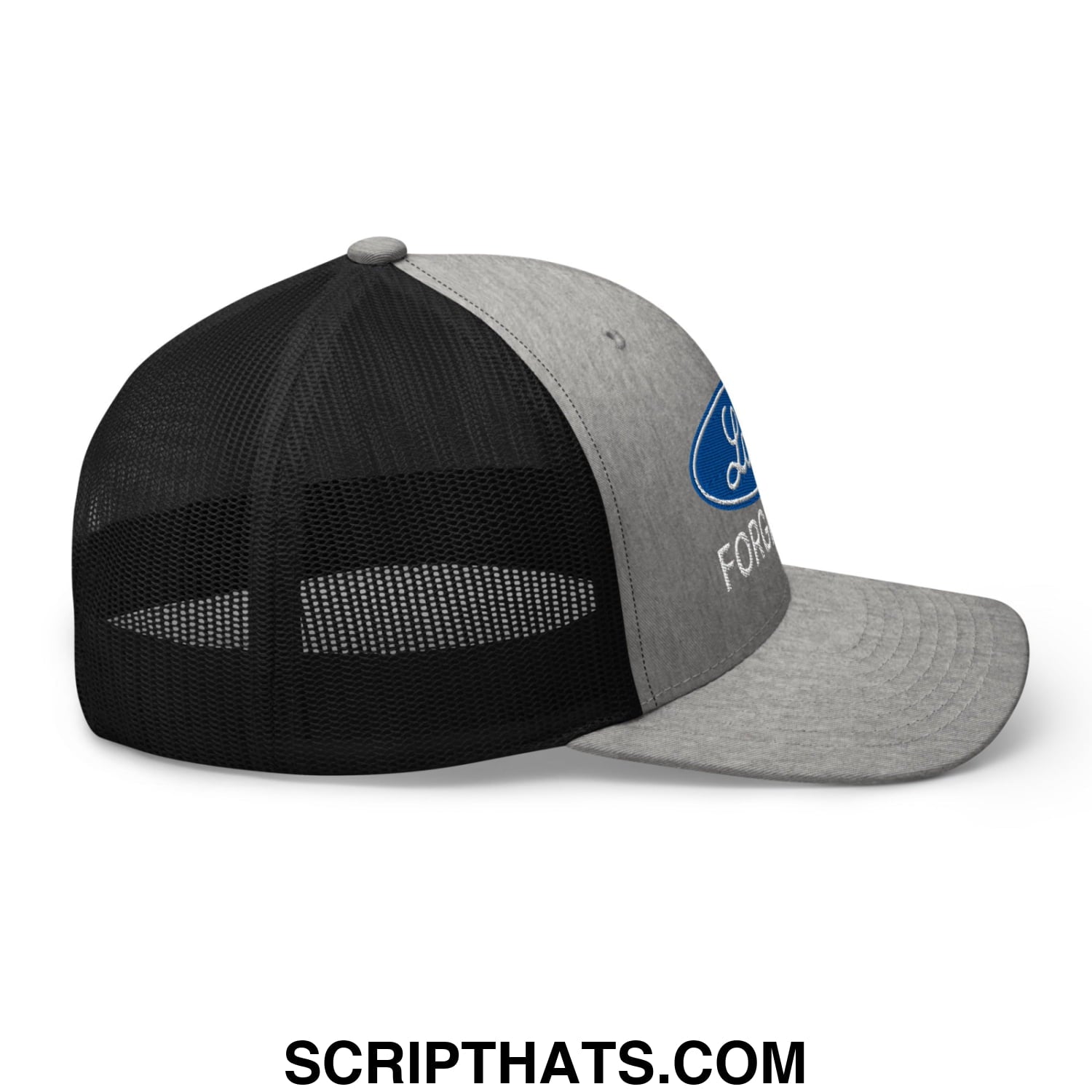 Lord Forgive Me Embroidered Mesh Trucker Hat Heather Black