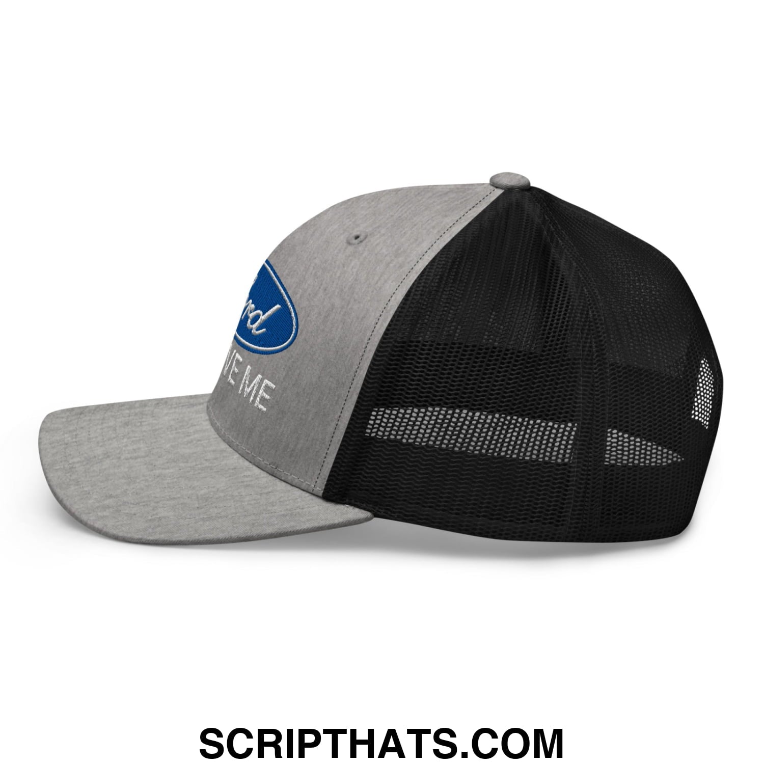 Lord Forgive Me Embroidered Mesh Trucker Hat Heather Black