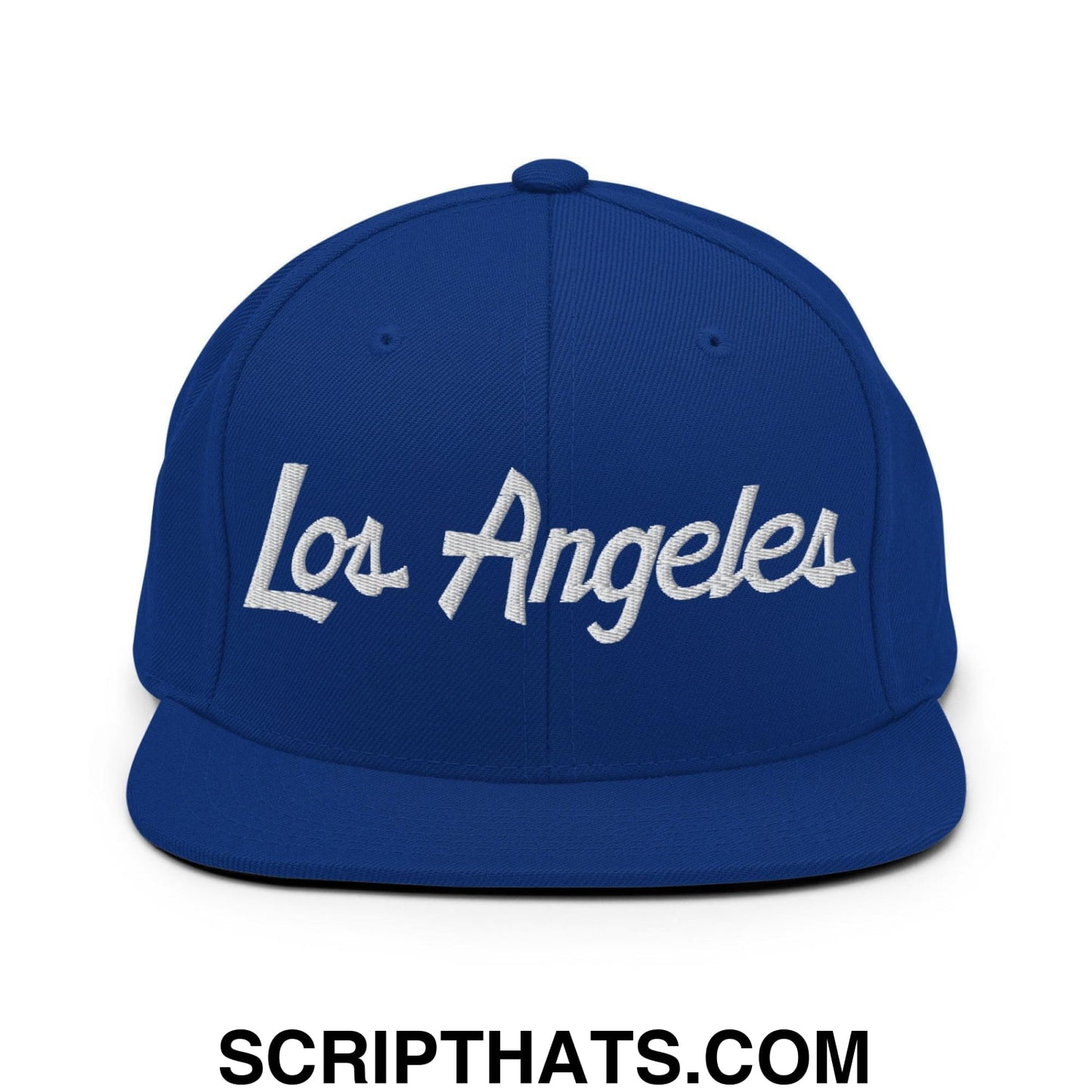 Los Angeles Baseball Script Snapback Hat Royal Blue
