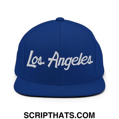 Los Angeles Baseball Script Snapback Hat Royal Blue