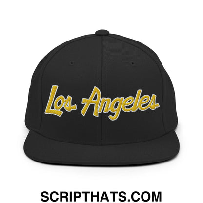 Los Angeles College Script Snapback Hat Black