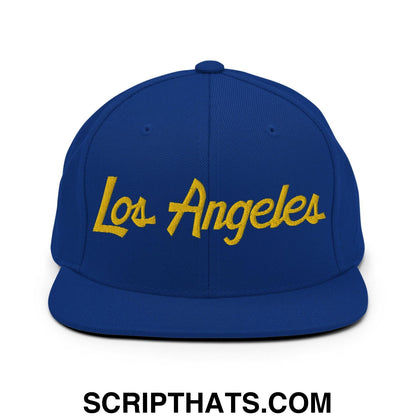 Los Angeles Football Script Snapback Hat Royal Blue