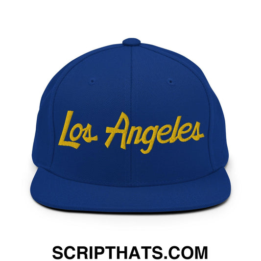 Los Angeles Football Script Snapback Hat Royal Blue